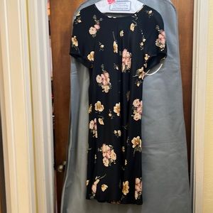 Liz Claiborne Below Knee Length Black Floral Dress